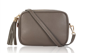 Cinder Leather Tassel Crossbody Bag