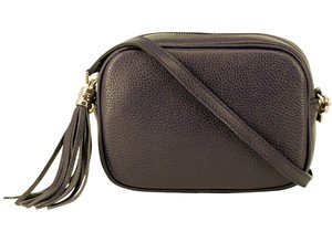Chocolate Leather Tassel Crossbody Bag