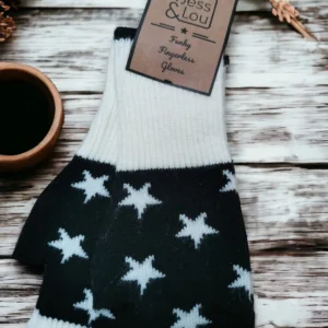 Black Star Fingerless Gloves